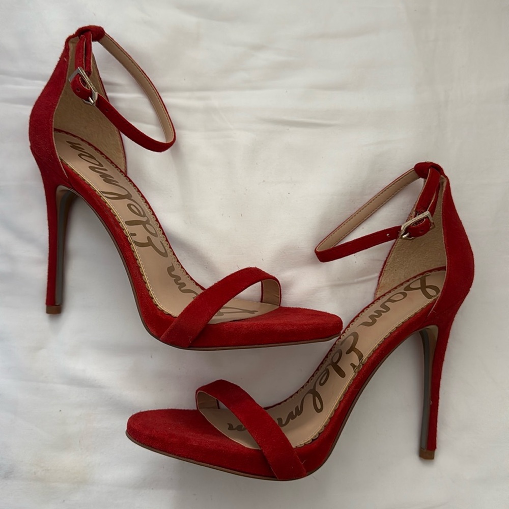 Sam Edelman Red Ariella Ankle Strap Sandal - Picture 2 of 5
